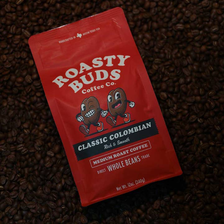 Klassisk Colombiansk Kaffe | Lys, Nøddeagtig Medium Ristning for engroshandel hos Roasty Buds Coffee Co.