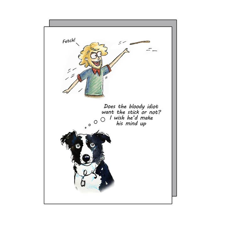 Dog stick birthday card for wholesale by Go La La
