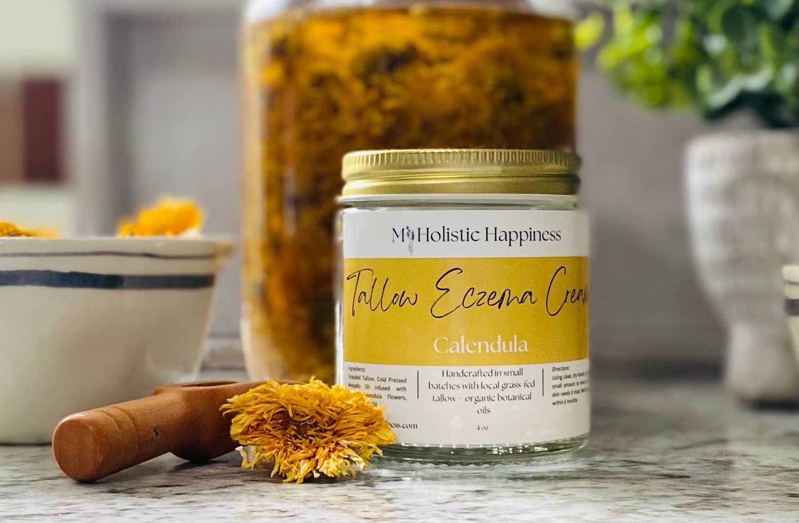 My Holistic Happiness - Wholesale Eczema Treatment - Natural Eczema Cream with Calendula + Grass-fed Tallow