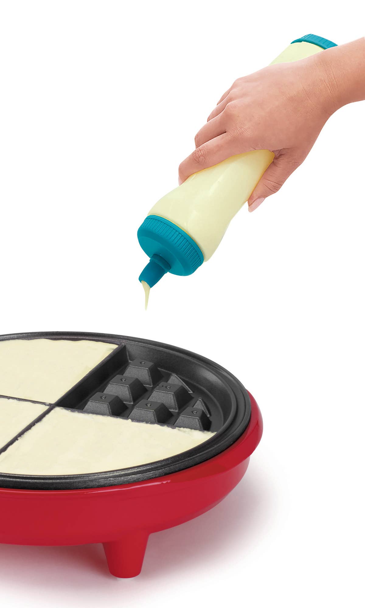 7" BELGIAN WAFFLE MAKER RED STAINLESS STEEL for wholesale on Faire9