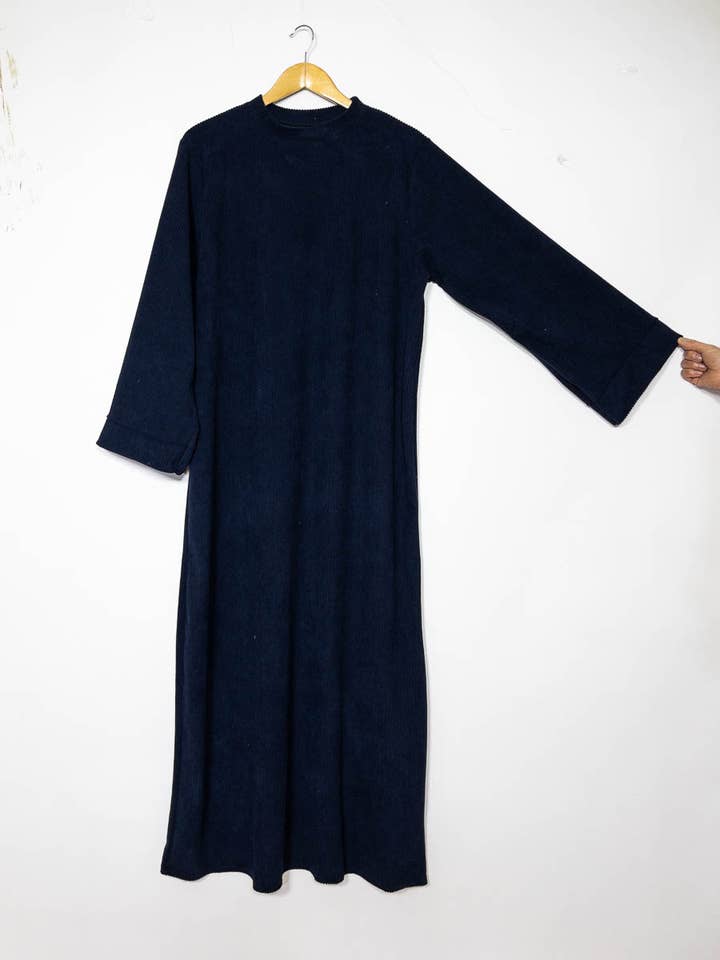 IDEAL OUTFIT - Vente Robe – femme - Abaya longue ref:2393B-côtelé4