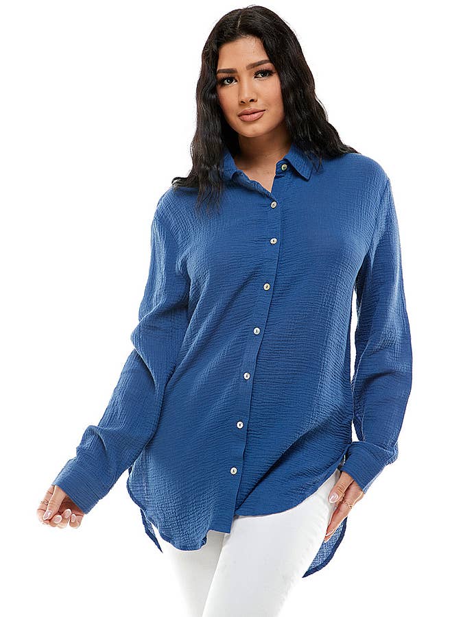 Veracci - Wholesale Buttoned-down shirt – Women's - Double Gauze Weekend Button-Down Shirt2