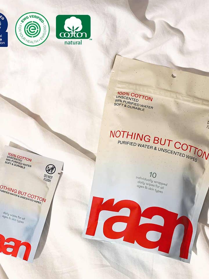 100% COTTON WATER WIPES, UNBLEACHED. POCKET SIZE for wholesale by Raan inc
