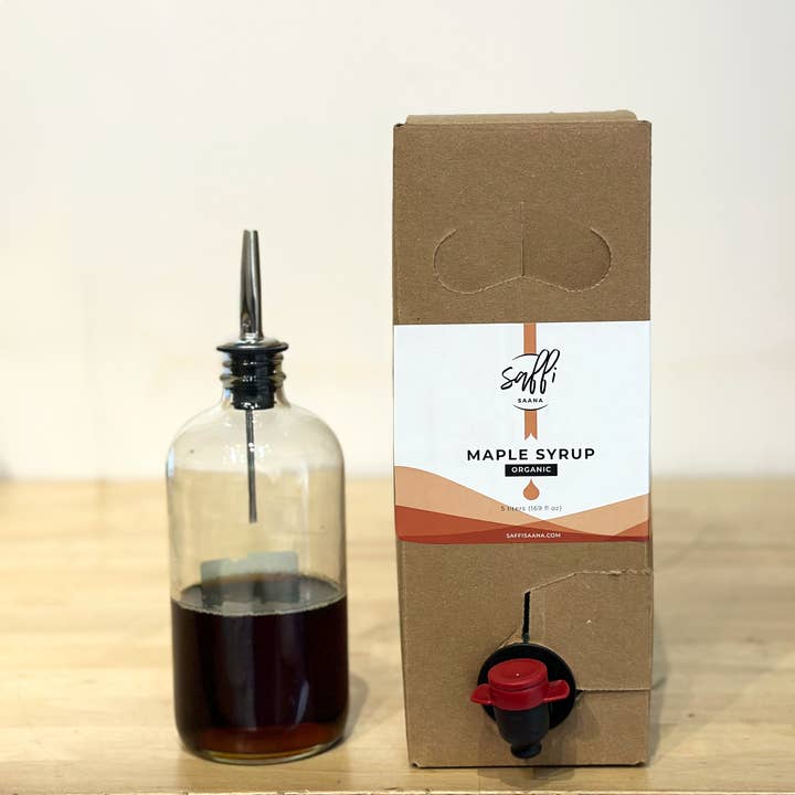 5L Bulk Bag-in-Box - Organic Maple Syrup for wholesale by Saffi Saana