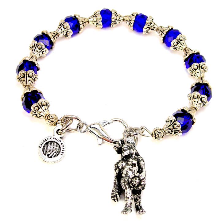 Bigfoot Sasquatch female Capped Crystal Bracelet for wholesale by Chubby Chico Charms