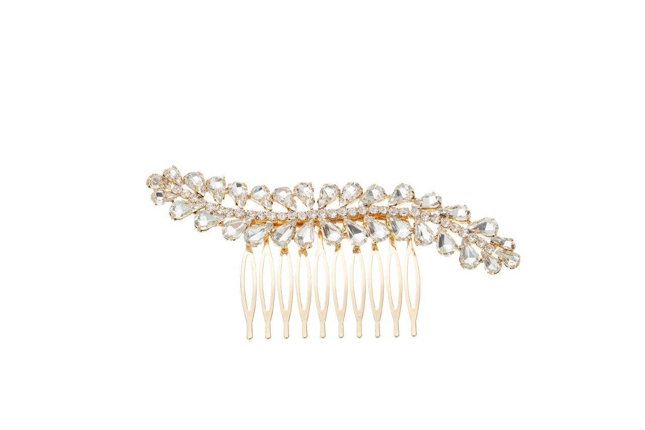 Cool Crystals - Venta al por mayor Horquilla para el pelo - Mujer - (69747-200) Peineta Dorada Transparente0