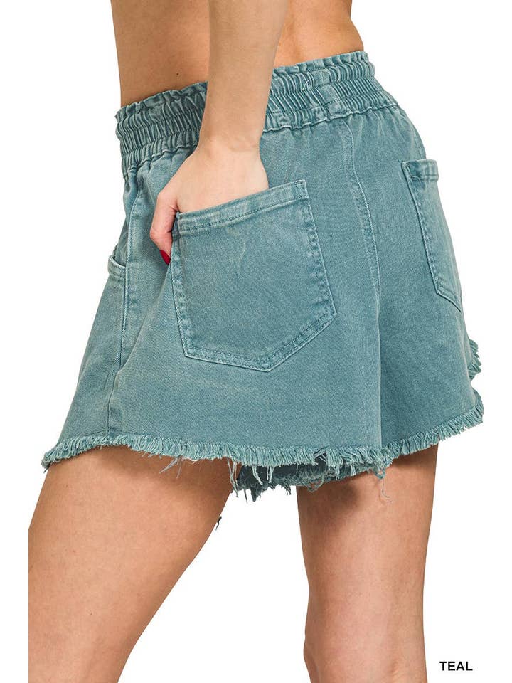 Vanilla Monkey - Wholesale Shorts - Women's - Washed Fray Hem Denim Short Pants11