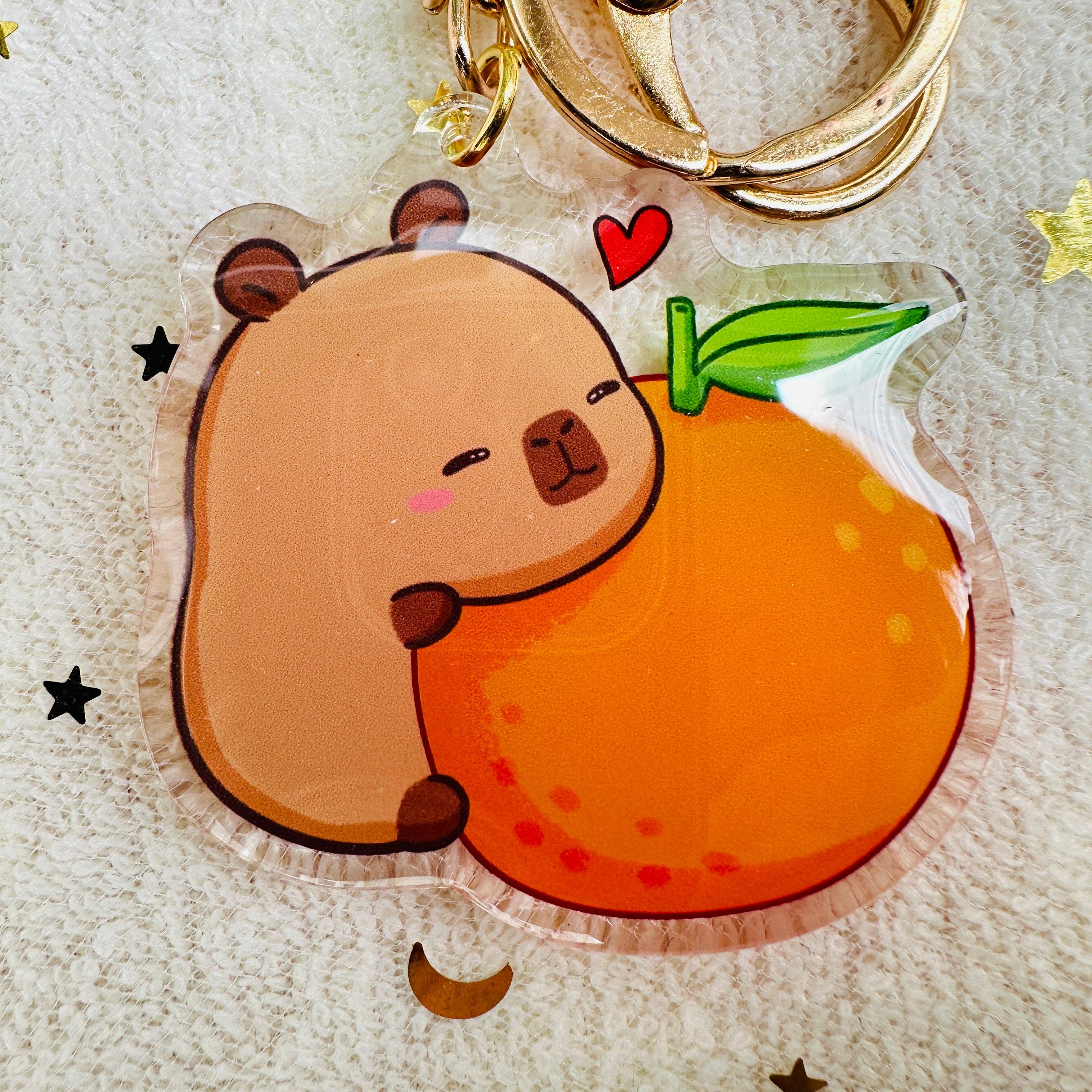 CapyFun - Wholesale Keychain - Women's - Capybara Acrylic Keychain Cute Kawaii Dumpling Boba Tea Coffee Ice Cream Reading Orange Ramen Foodie Hot Pot Holiday Gift For Her1