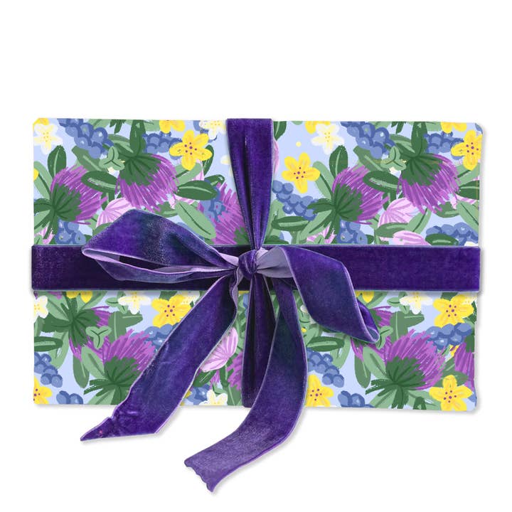 Thistle Floral Wrapping Paper for wholesale by Neon Magpie