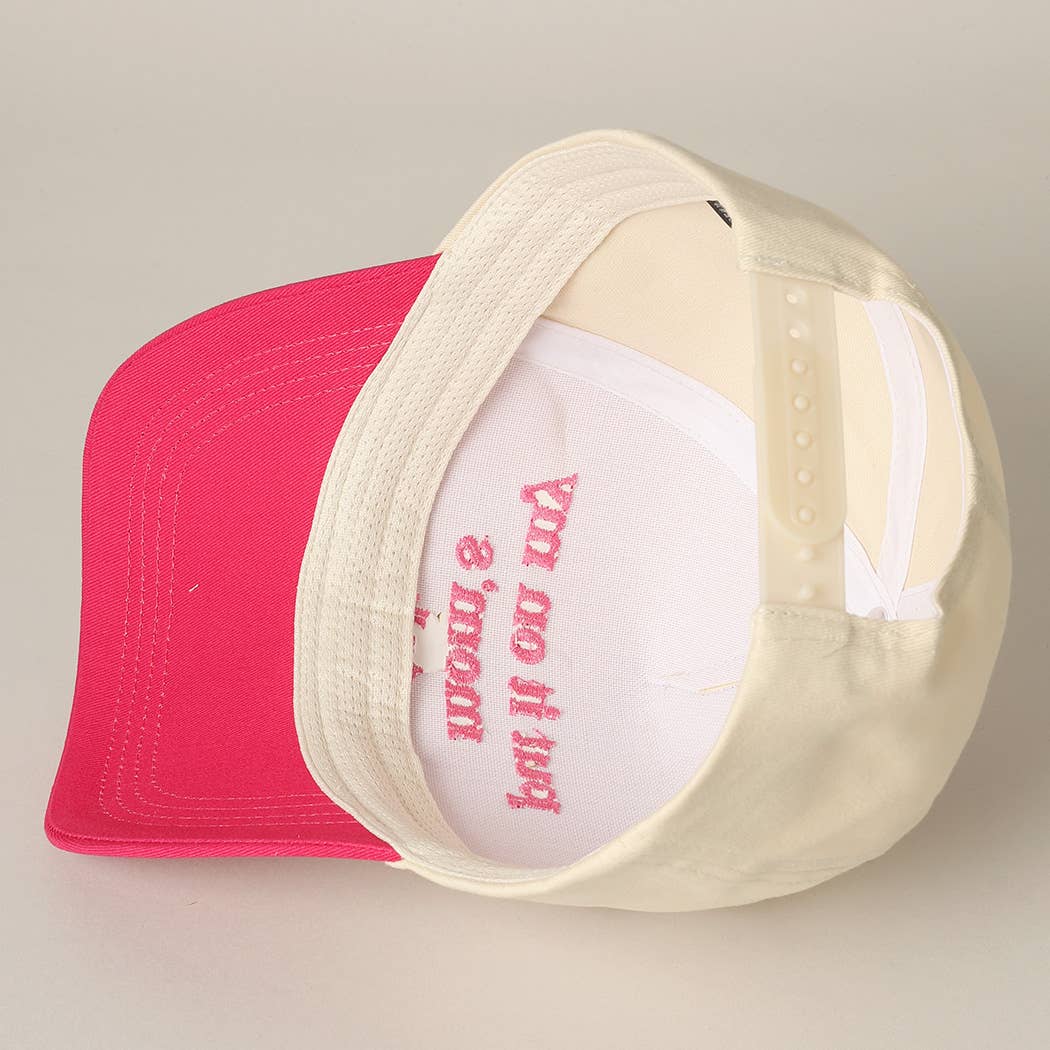Fashion City - Wholesale Truckerpet - Uniseks - Zet het op de rekening van mijn moeder geborduurde tweekleurige hoed11