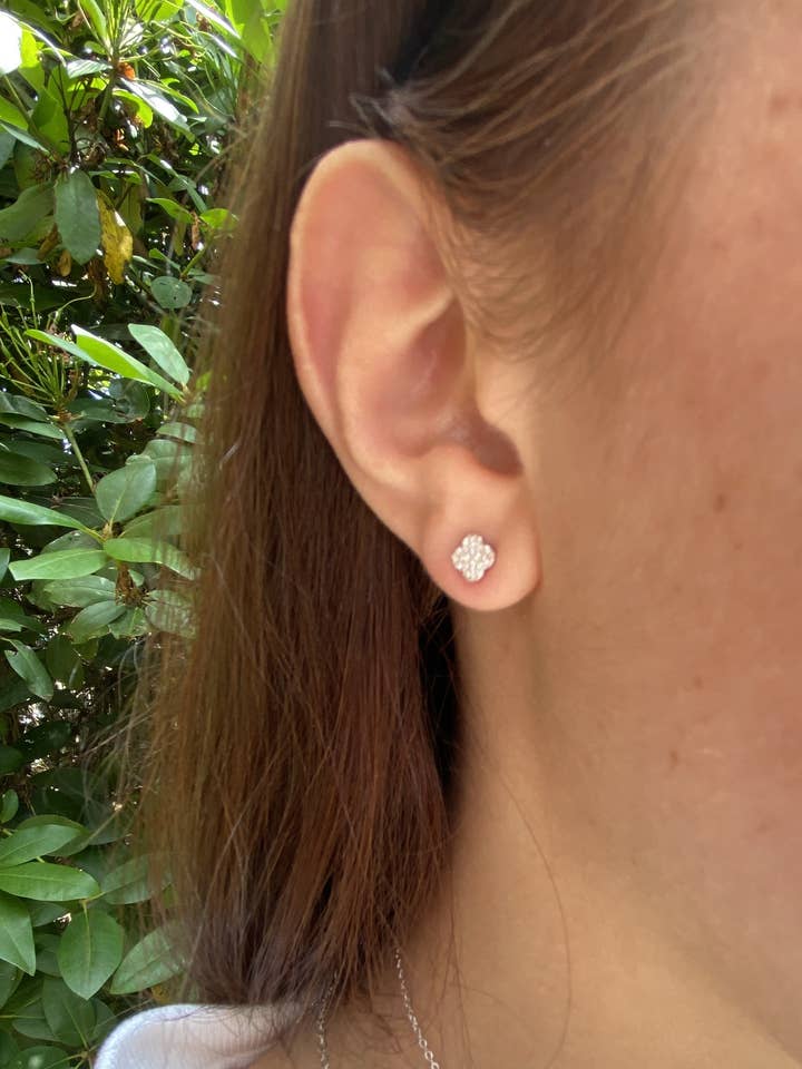 Diamond Clover Stud Earring for wholesale by Olive & Chain