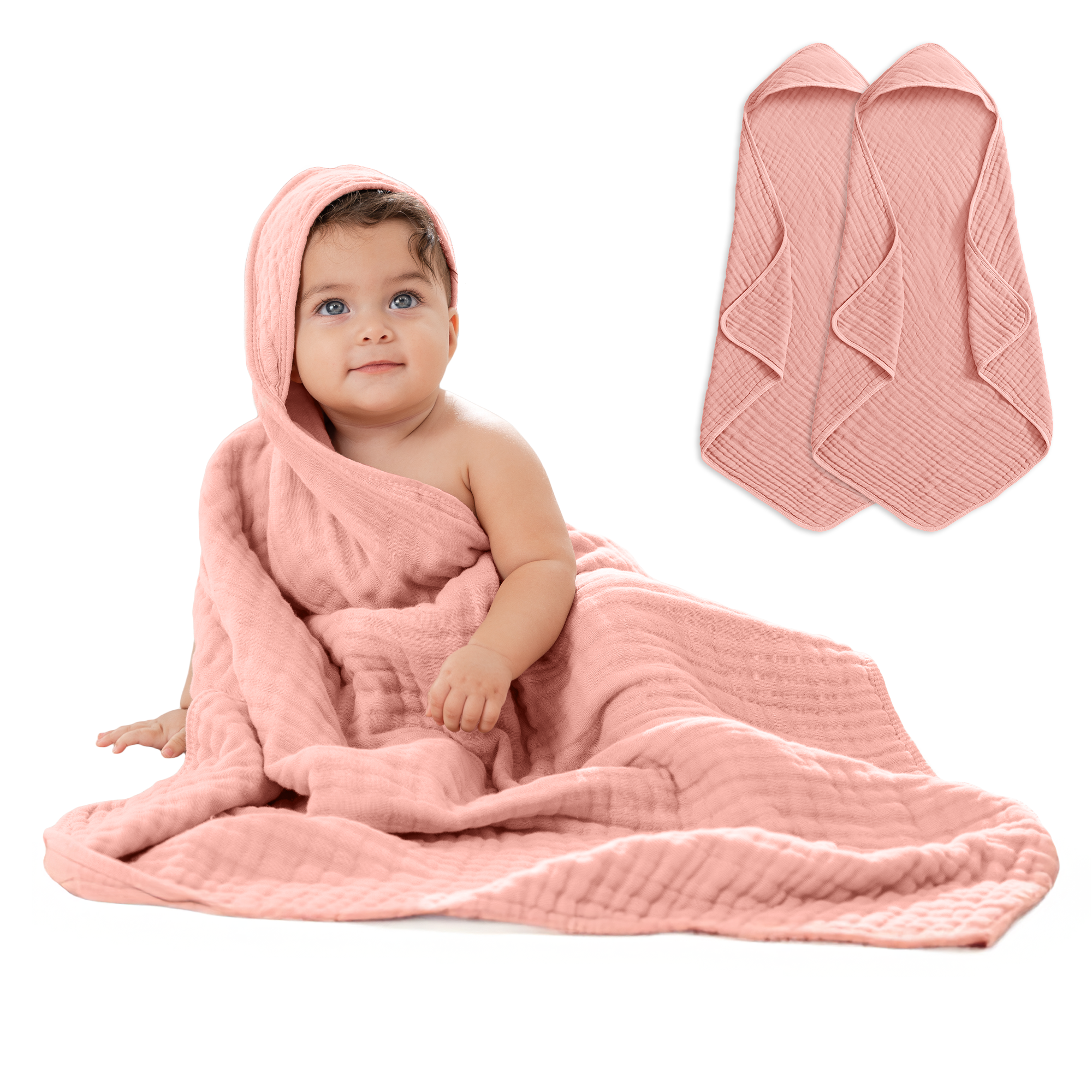 Comfy Cubs - Vendita all'ingrosso Asciugamano con cappuccio - Bambini e neonati - Asciugamano con cappuccio per neonati, 6 strati 100% cotone mussola di Comfy Cubs18