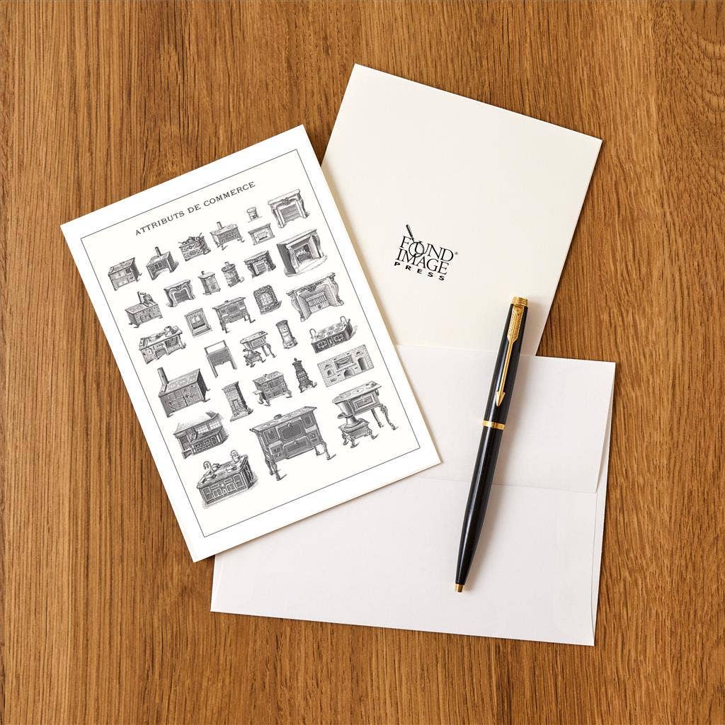 Found Image Press - Wholesale Stationery/Notecard Set - Greeting Card AD-565 Stoves and Fireplaces1