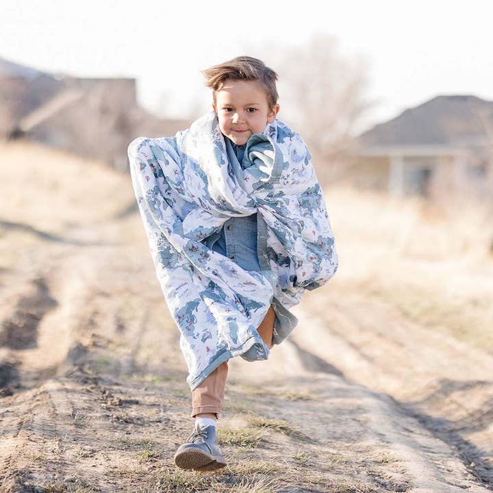 Bebe au Lait – Engroshandel Sengetæppe - Børn og baby – Verdenskort+Someday Åh-så-Soft Muslin Super Snuggle Tæppe