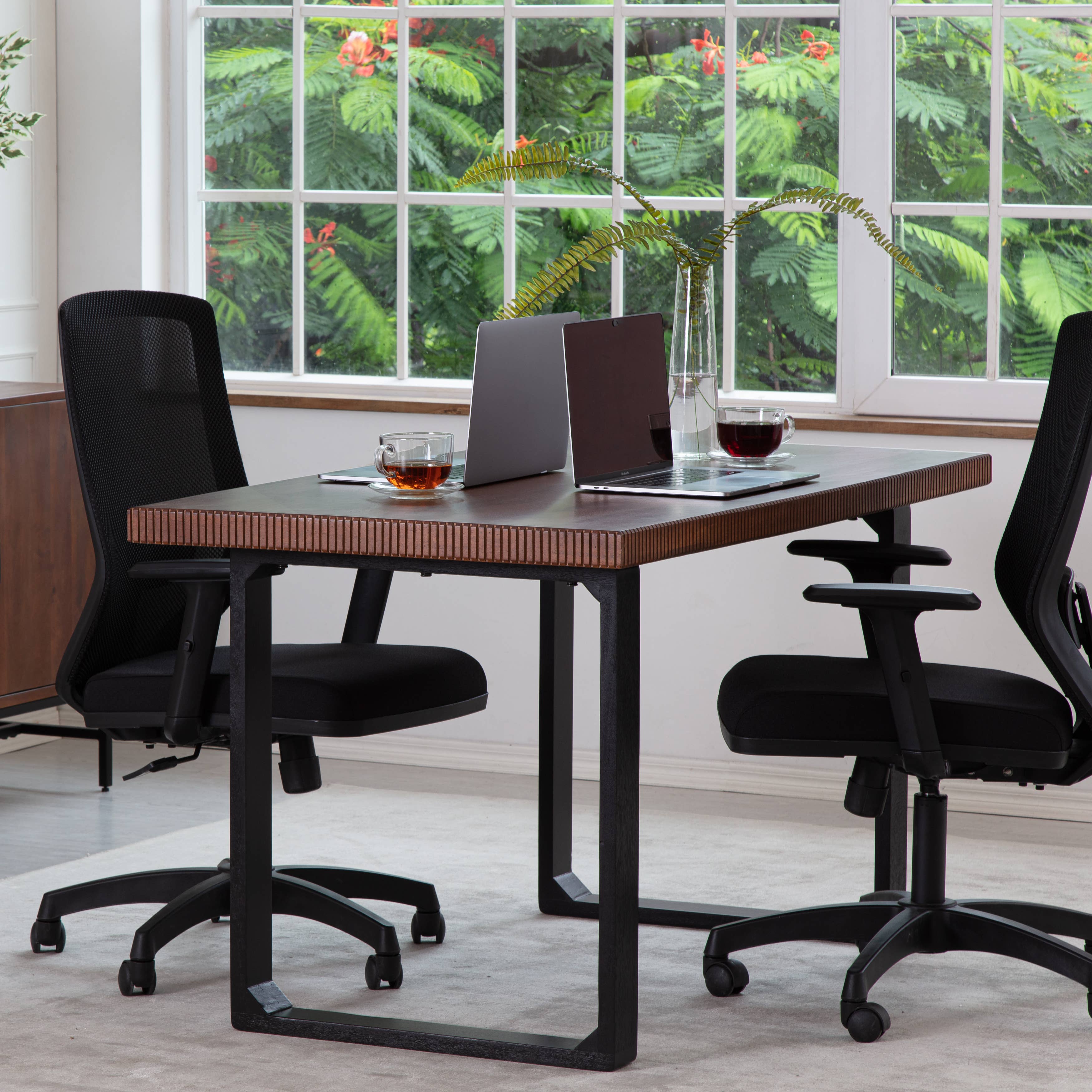 MH London - Vente Sous-main - Bureau d'ordinateur en bois massif Ancona12