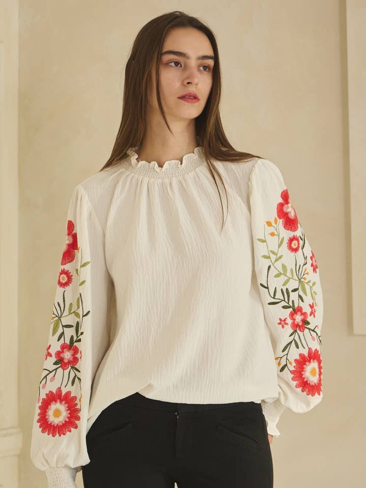 Oddi - Wholesale Blouse - Women's - Textured Airflow Long Sleeve Blouse