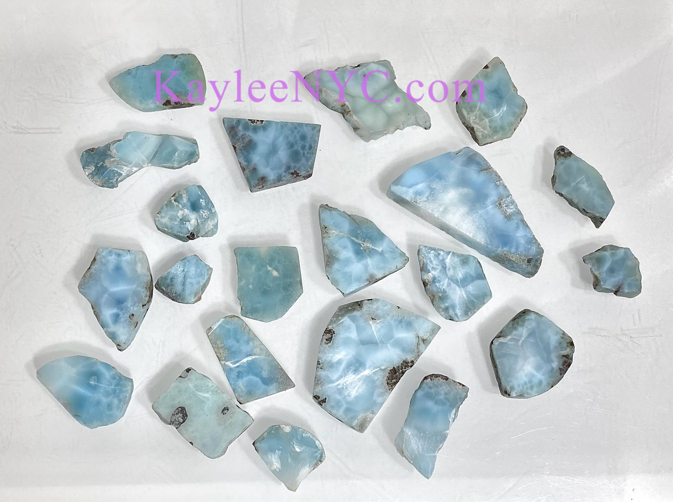 KayleeNYC - Wholesale Spiritual Stone/Crystal - Natural Larimar Small Slabs Crystal3