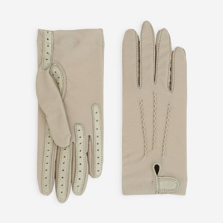 Guantes de spandex sin forro con detalles de cuero y varillas - 11022NF para venta al por mayor de Glove Story