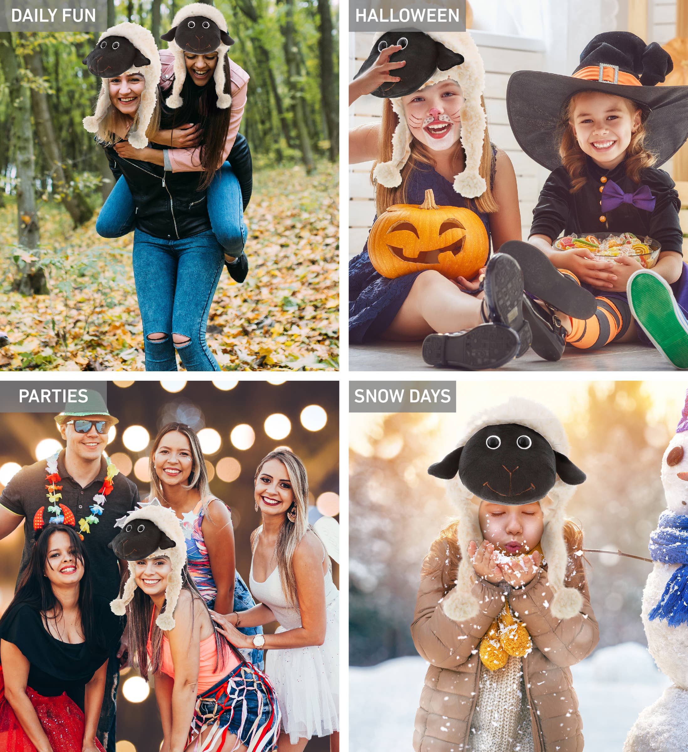 Cota Global - Wholesale Kids Hat - Kids - Super Soft Plush Hat - Black Nose Sheep2