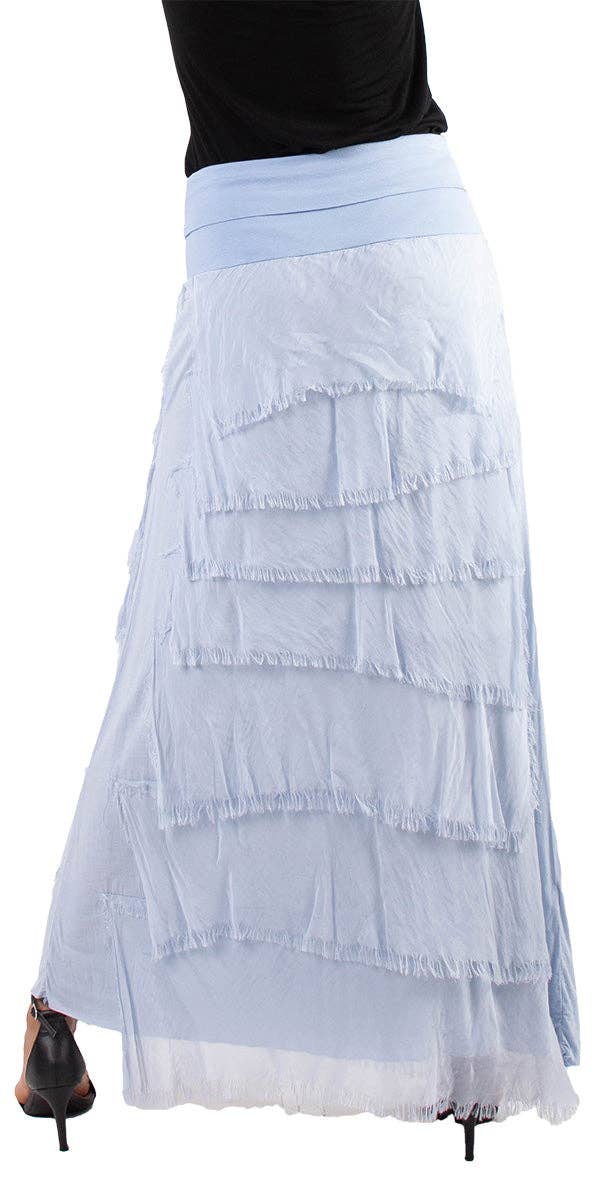 Gigi Moda - Vente Jupe – femme - Jupe volantée longue en soie16