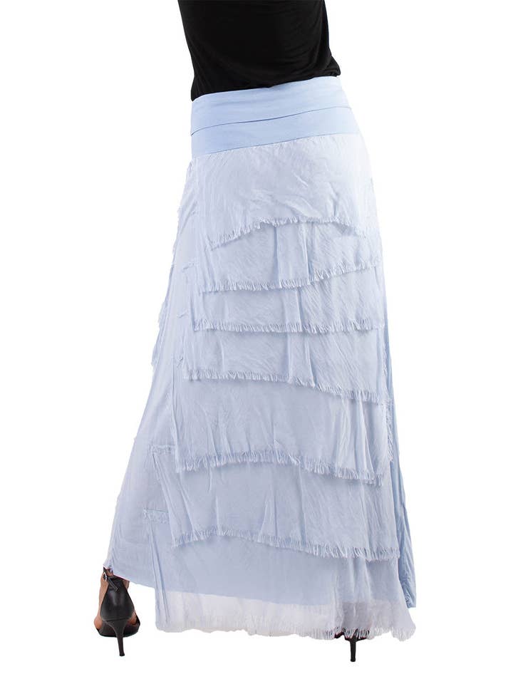 Gigi Moda - Vente Jupe – femme - Jupe volantée longue en soie16