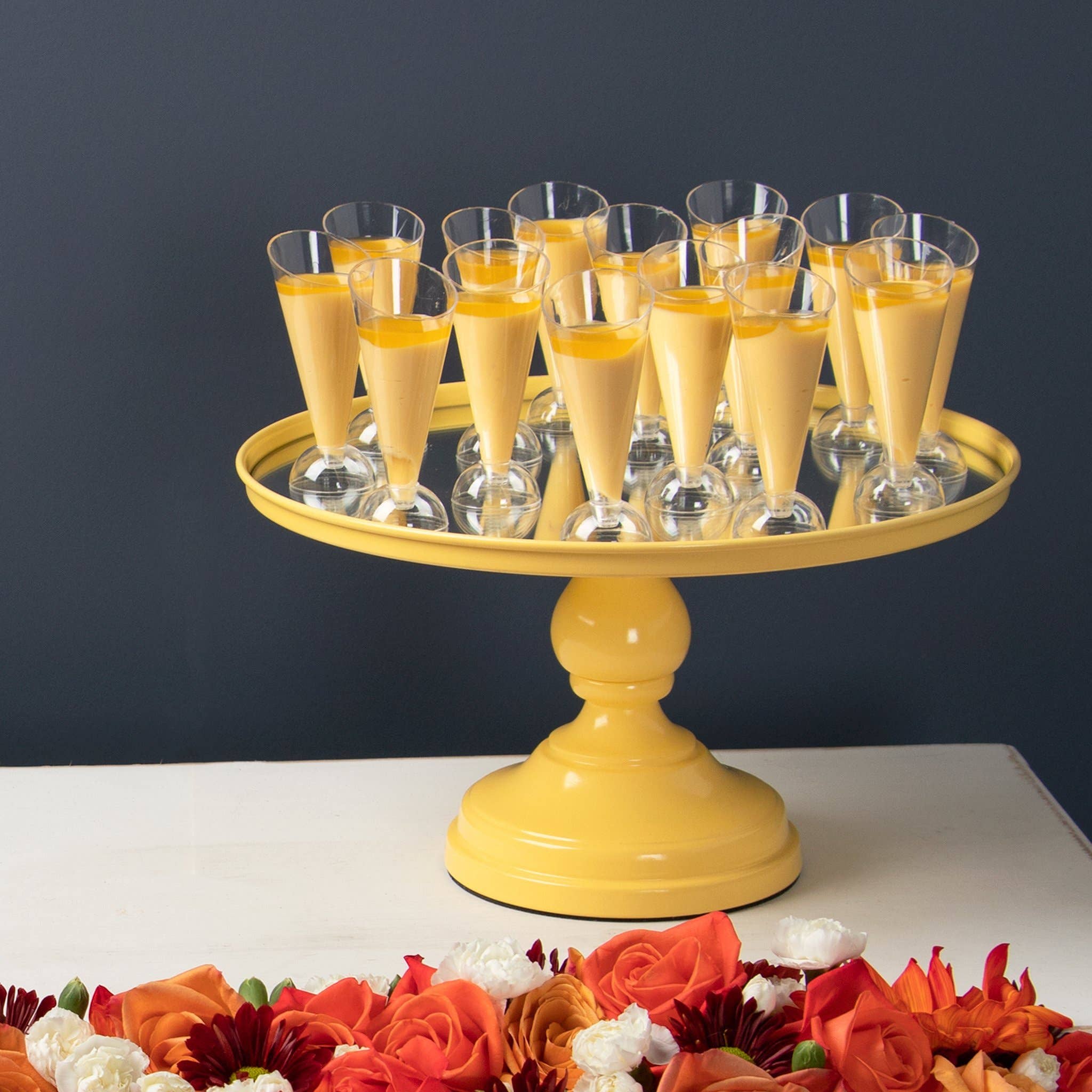 Amalfi Decor - Wholesale Cake Stand - 12 Inch Mirror-Top Cake Stand - Yellow4