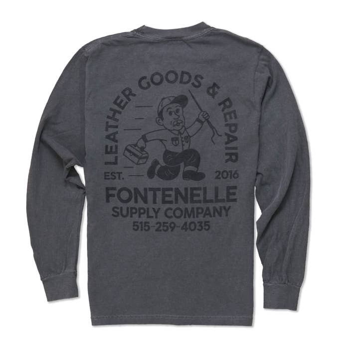Repair Guy Long Sleeve Tee - Pepper for wholesale by Fontenelle Supply Co