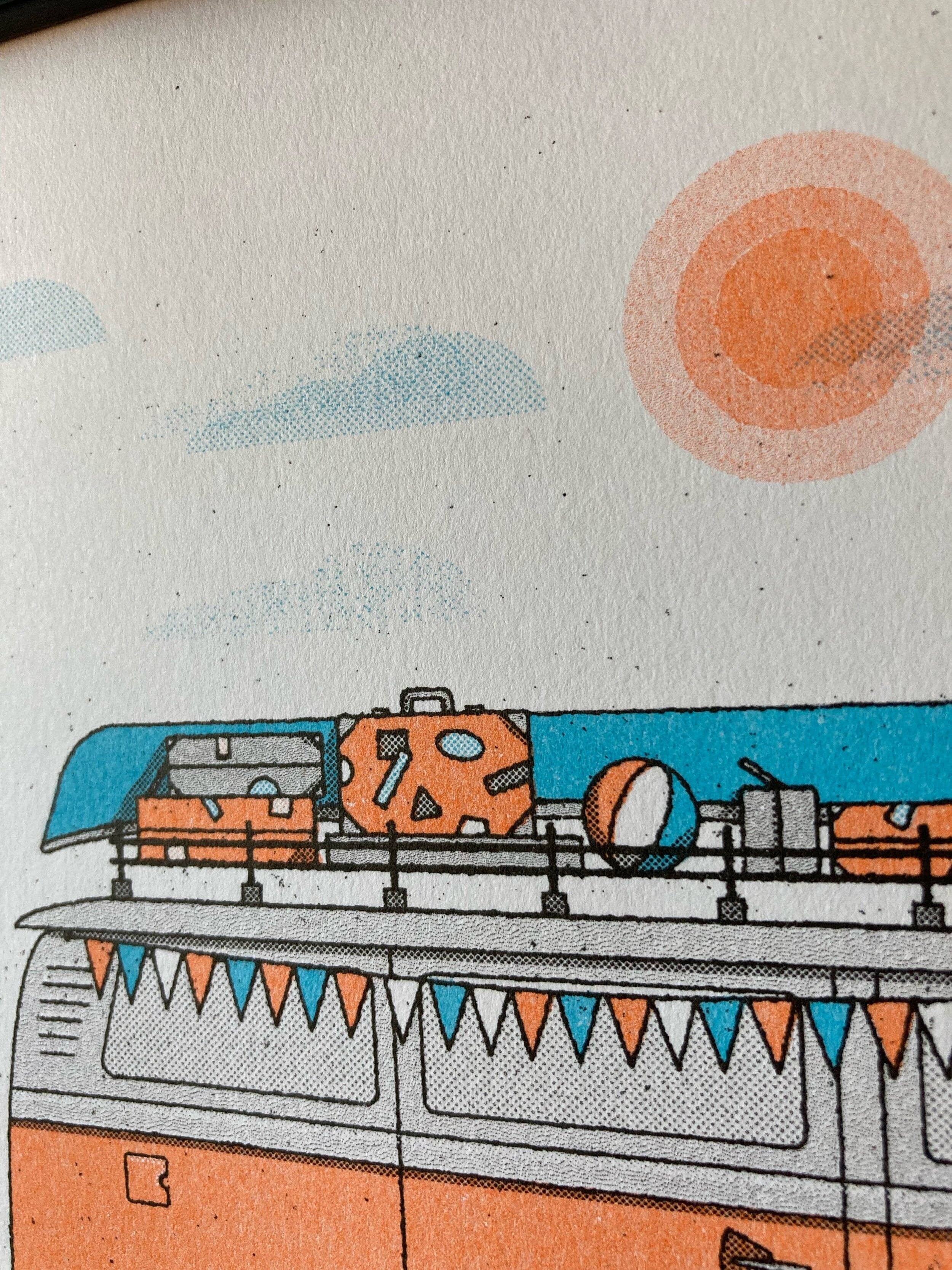 Mockup Goods Co. – wholesale Art print – VW Camper Van Risograph1