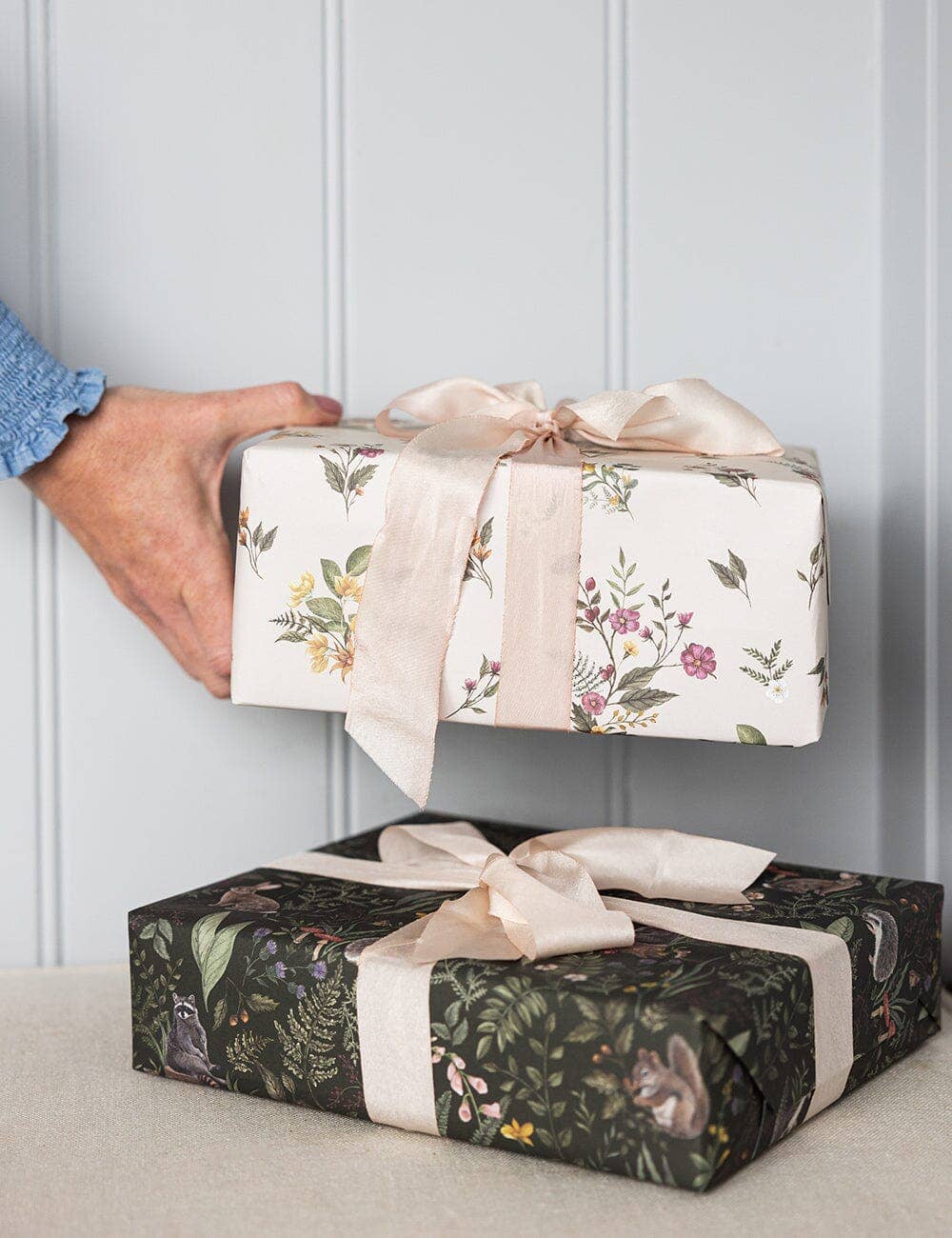 Bespoke Letterpress - Vente Feuille de papier cadeau - Papiers Cadeaux 6 Feuilles Dainty Blooms / Amis de la Forêt7