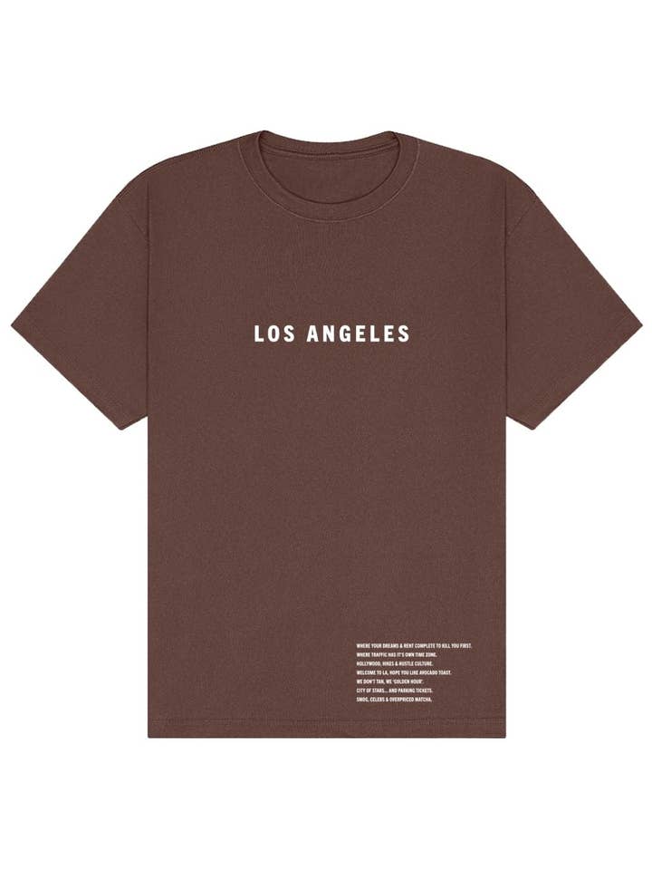 T-shirt surdimensionné et lourd de Los Angeles – Tee-shirt Ville des Étoiles & Contraventions de stationnement pour la vente par Tourist Tee Co.