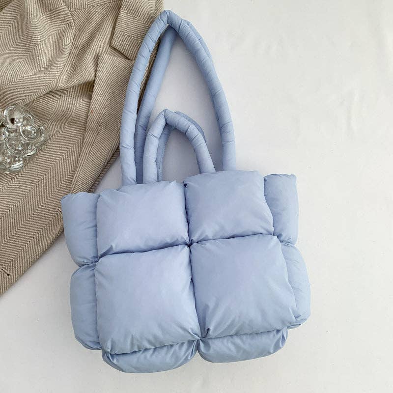 Dipped Shop - Wholesale Tote Bag - Women's - Simple Puffer Tote Bag Solid Color Soft Handbag DP80915
