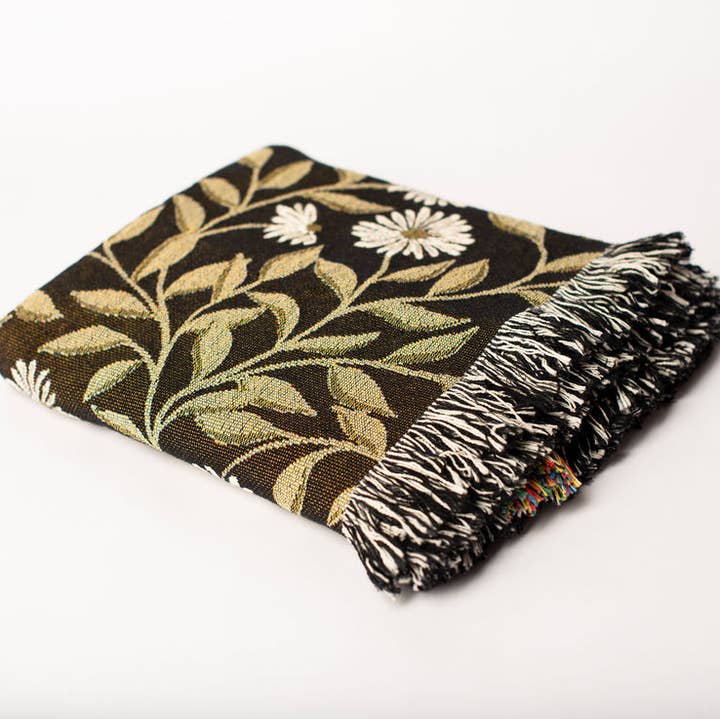 Kindly Woven - Vente Plaids - May Blanket – Bramble - Collaboration d'artistes – Frange – Fabriqué aux États-Unis1