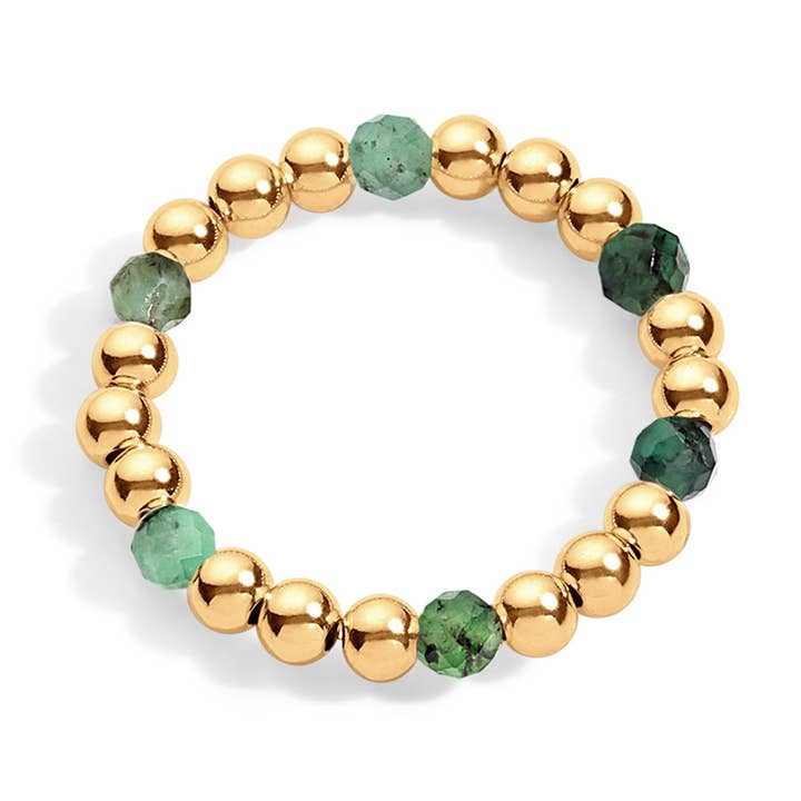 ZOE Ring mit Goldfüllung und Edelsteinen, 3 mm für den Großhandel von Tatiana M Designs