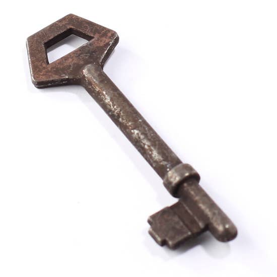 Factory Direct Craft - Wholesale Decorative Tabletop Object -  2-1/2"  long - Vintage Look Metal Hexagon Skeleton Key1