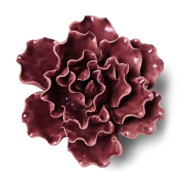 Charme Rustique - Décoration Murale Fleur en Céramique Faite à la Main Violette pour la vente par Chive EU