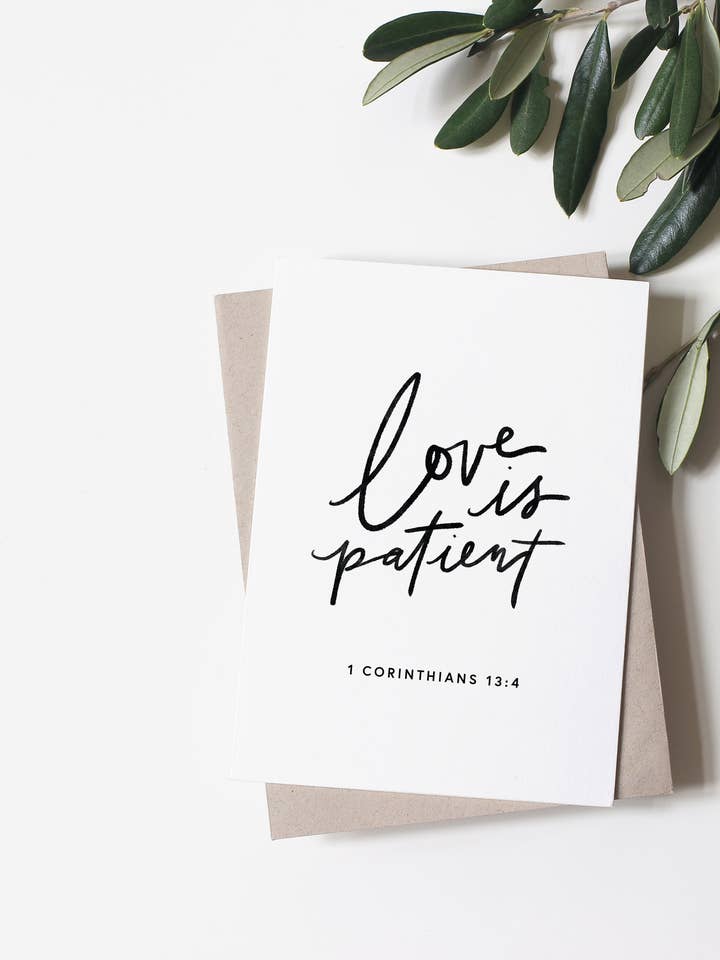 Love Is Patient Greeting Card for wholesale by Ignite: Be the Light