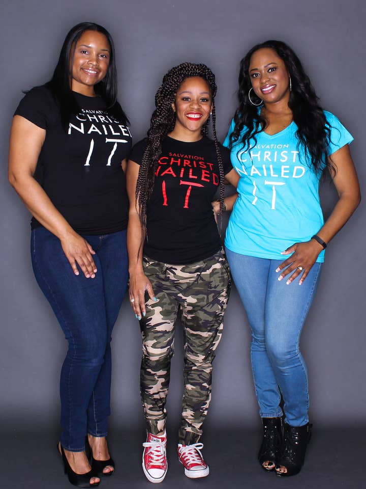 Christ Nailed It (Lady Tee) for wholesale by TBOC Apparel