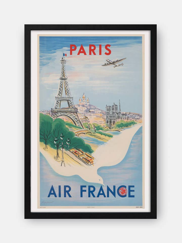 Air France Paris 1947 by Régis Manset Travel Poster for wholesale by The Curious Desk