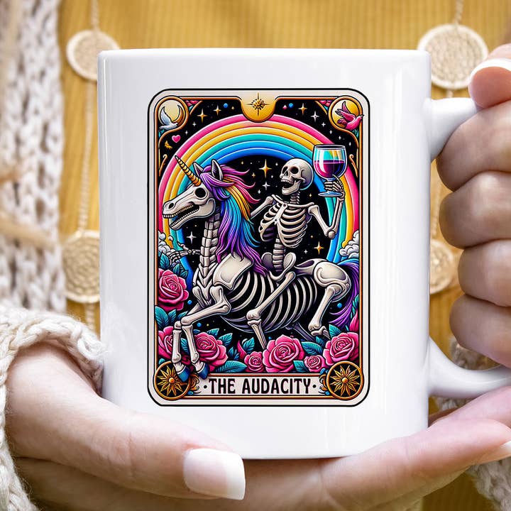 House Of Rodan - Wholesale Coffee Mug - The Audacity Unicorn Rainbow - Funny Tarot Coffee Mug