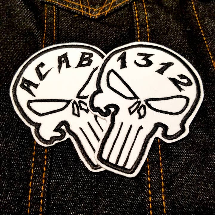 ACAB/1312 Punisher Totenkopf Symbol 4" Aufnäh-/Bügel-Aufnäher für den Großhandel von Thread By Dawn