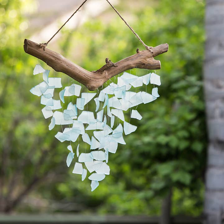 Garden Age Supply - Wholesale Mobile - Raindrop Butterfly Mobiles - Aqua Recycled Bottles