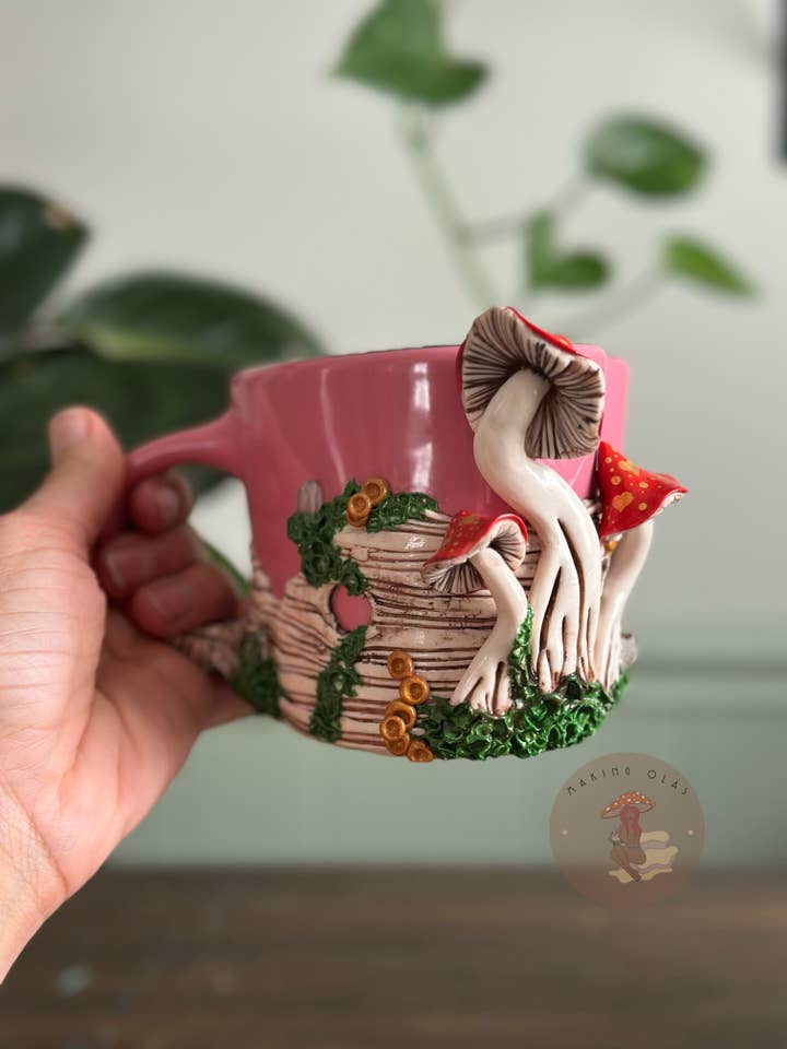 Hjärtmugg | Röda svampar + Kvarts för wholesale av Making Olás