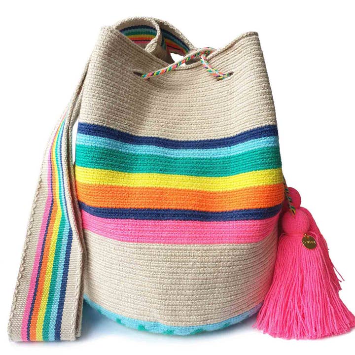 SACO WAYUU Handmade Handmade (Canta Tamanho L) por atacado de Lombia + Co.