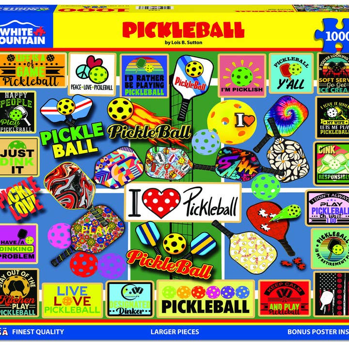 White Mountain Puzzles - Wholesale Puzzle - Adult - Pickleball - 1000 Piece Jigsaw Puzzle