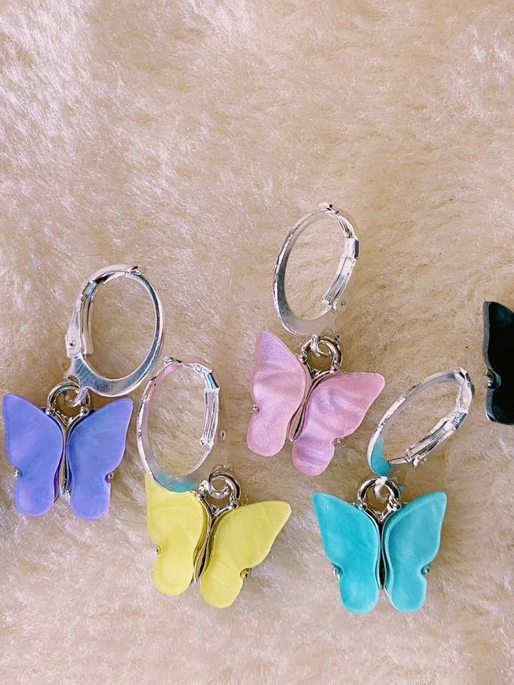 Conjunto Brincos Borboleta, Brincos de Argola Borboleta por atacado de Tumbledshop