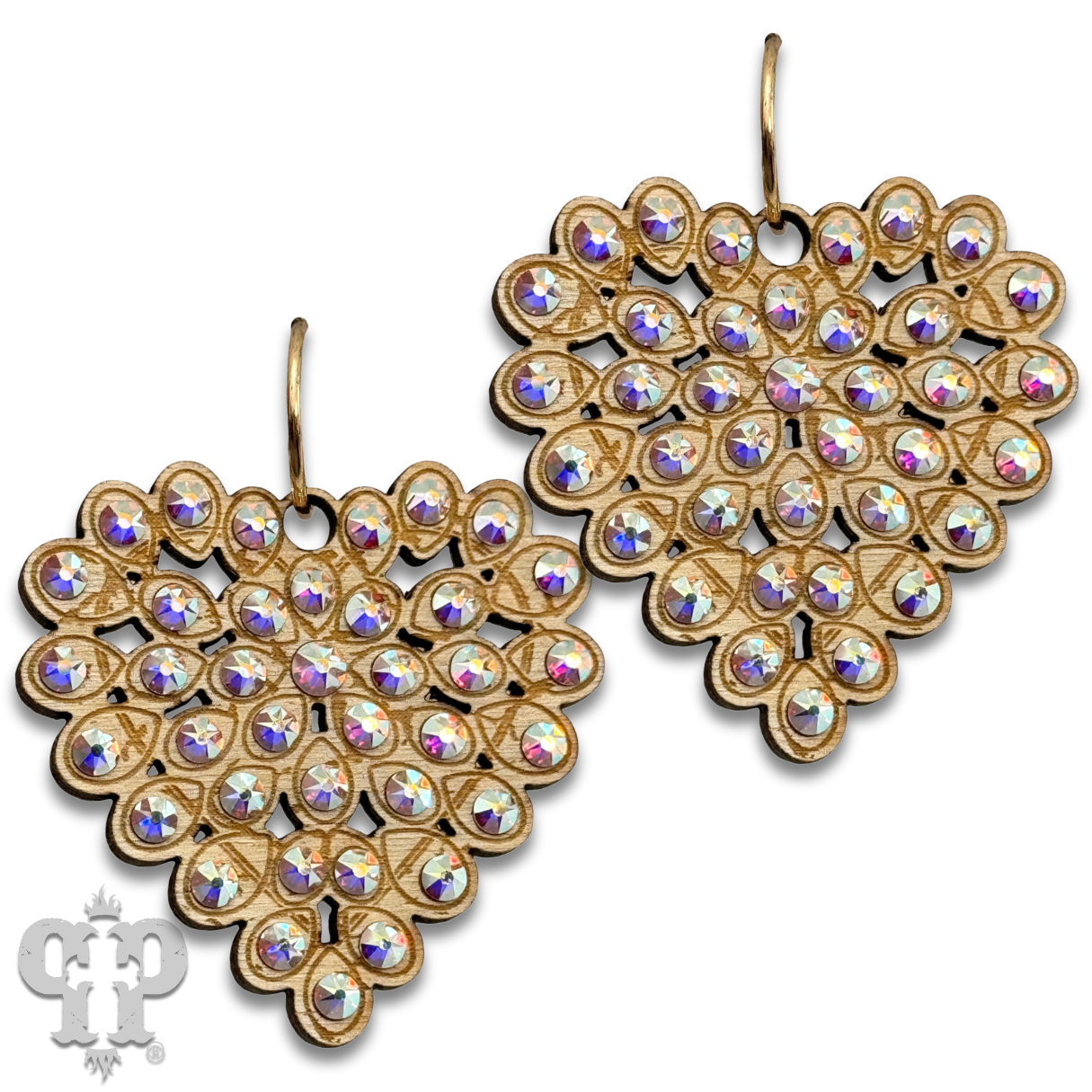 Pink Panache Brands - Wholesale Dangle Earrings - Laser cut rhinestone heart earring9