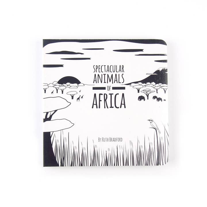 Baby Board Book - Spectacular Animals of Africa for wholesale by The Little Black & White Book Project