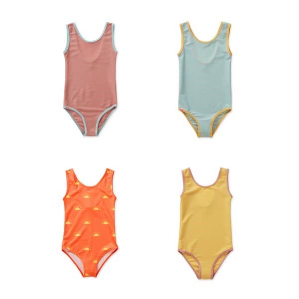 Pistachio Ribbed Kids Swimsuit for wholesale on Faire6