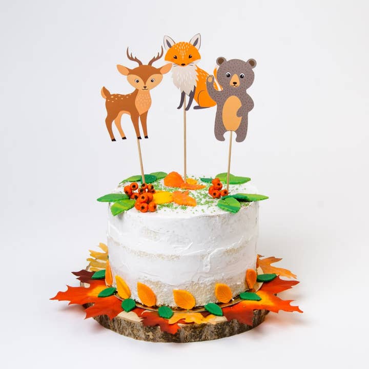 Toppers de bolo de animais da floresta por atacado de Annikids