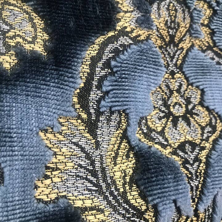 Fancy Styles Fabric - Wholesale Fabric - NEW Queen Estel Novelty Designer Italian Burnout Damask Velvet Fabric - Upholstery- By The Yard